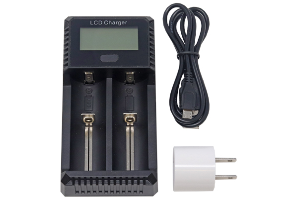 2-Slot 18650 Fast Battery Charger w/ LCD Display (26650, 22650, 18650, 16340)