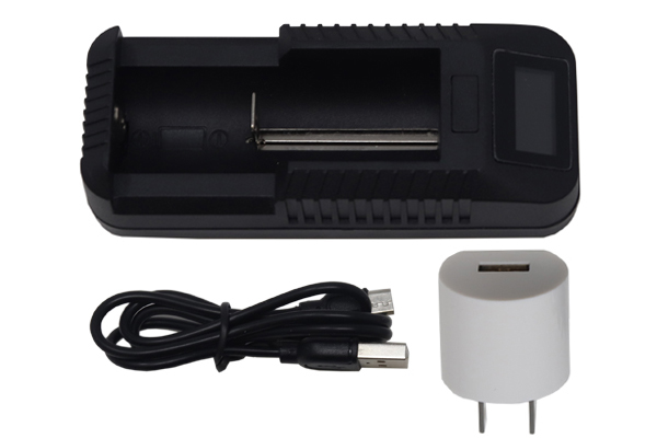 1-Slot Li-Ion Battery Charger w/ LCD Display (26650, 22650, 18650, 16340)
