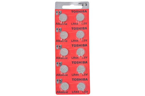 10 x LR44 / 357 / AG13 Toshiba Alkaline Button Batteries