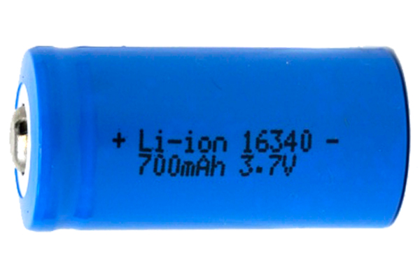 3.7 Volt RCR123A (16340) Lithium Ion Battery (700 mAh)