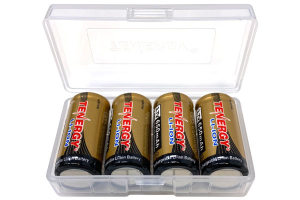Tenergy RCR123A 3.7 Volt 650mAh Li-ion Batteries (4-Pack in Case)  (ARLO Certified)
