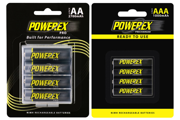 4 x AA (2700 mAh) + 4 x AAA (1000 mAh) NiMH Powerex Rechargeable Batteries Combo