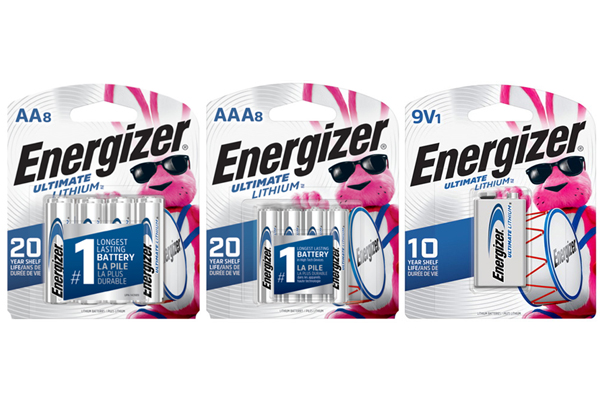 8 x AA (L91) & 8 x AAA (L92) & 9 Volt Energizer Ultimate Lithium Batteries