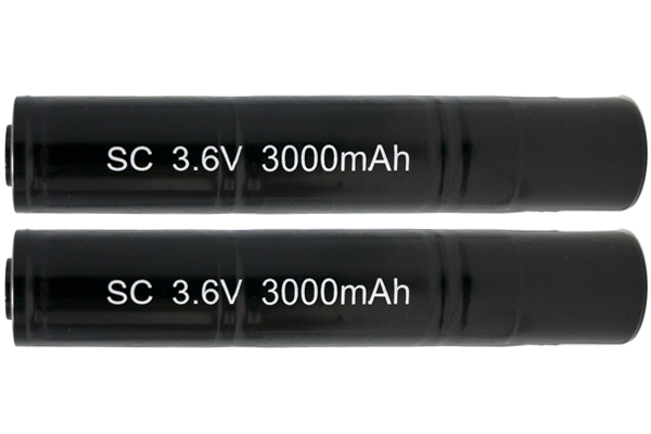 2 x 3.6 Volt NiMH Battery Sticks (3000 mAh) for Flashlights (Streamlight Stinger HP, XT & PolyStinger)