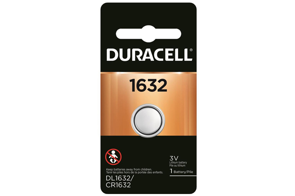 CR1632 Duracell 3 Volt Lithium Coin Cell Battery (On Card)