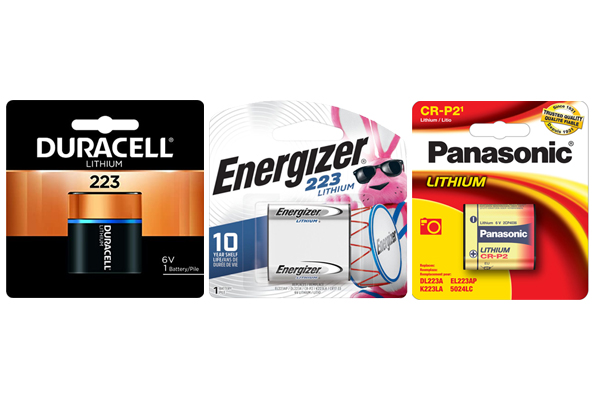 1 x Energizer + 1 x Duracell + 1 x Panasonic CRP2/223 Photo Lithium Batteries (3 Total)