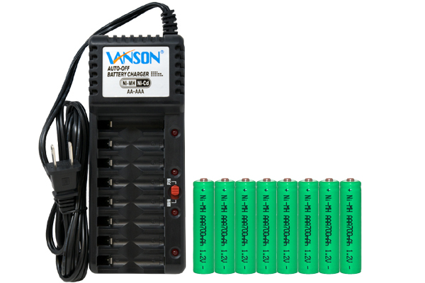 V-868 8 Bay AA & AAA Charger + 8 AAA (700 mAh) NiMH Batteries