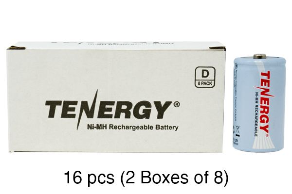 16 x D Tenergy NiMH Batteries (10000 mAh)