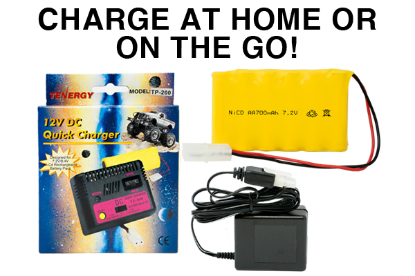 7.2 Volt NiCd Battery Pack (700 mAh) + Wall Charger + Car Charger