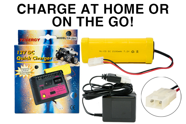 7.2 Volt NiCd Battery Pack (2100 mAh) + Wall Charger + Car Charger
