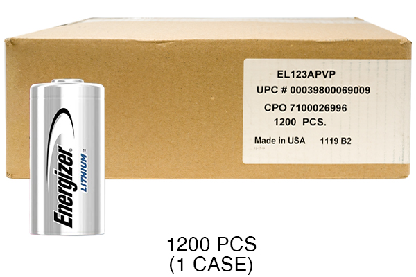 1200 x Energizer CR123A 3 Volt Lithium Batteries (CR17345)