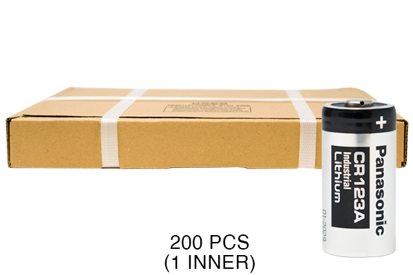 200 x Panasonic Industrial CR123A 3 Volt Lithium Batteries (CR17345)