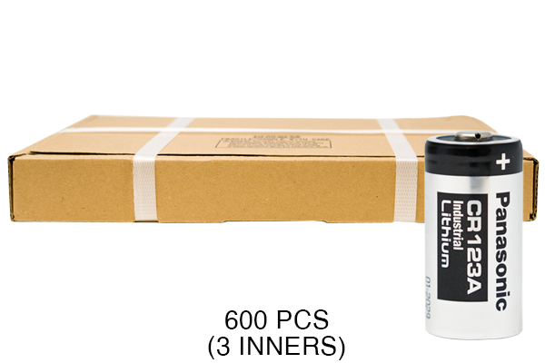 600 x Panasonic Industrial CR123A 3 Volt Lithium Batteries (CR17345)