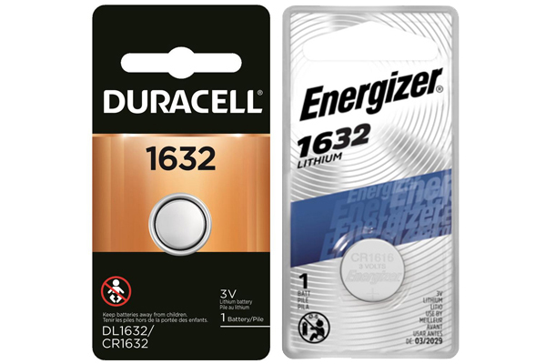 1 x Energizer + 1 x Duracell CR1632 3 Volt Lithium Coin Cell Batteries