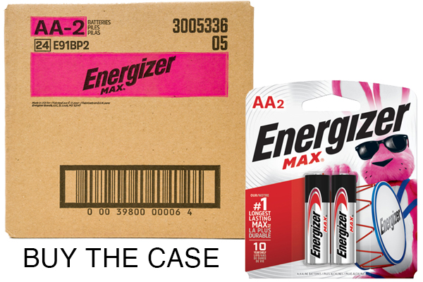Case of AA Energizer MAX E91BP-2 Alkaline Batteries (24 Cards of 2)