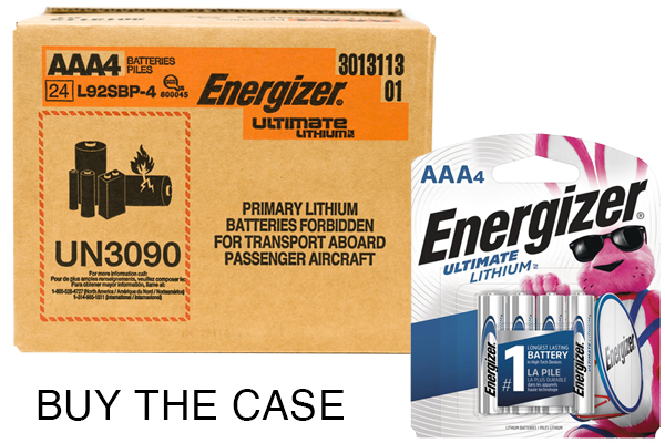 Case of AAA Energizer Ultimate Lithium L92SBP-4 Batteries (24 Cards of 4)