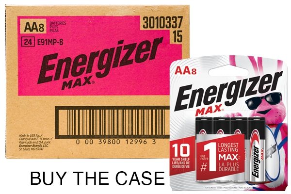 Case of AA Energizer MAX E91MP-8 Alkaline Batteries (24 Cards of 8)