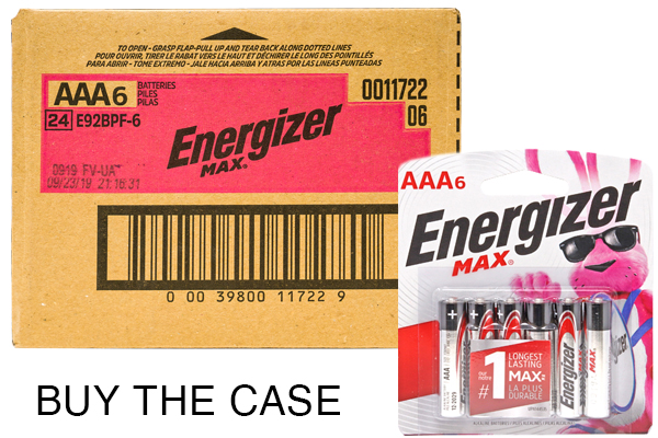 Case of AAA Energizer MAX E92BPF-6 Alkaline Batteries (24 Cards of 6)
