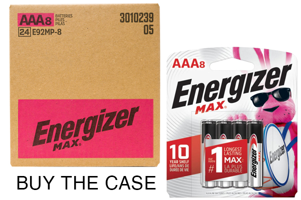 Case of AAA Energizer MAX E92BP8 Alkaline Batteries (24 Cards of 8)