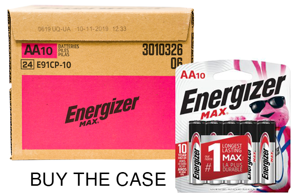 Case of AA Energizer MAX E91CP-10 Alkaline Batteries (24 Cards of 10)