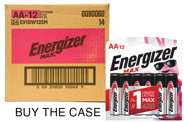 Case of AA Energizer MAX E91BP12 Alkaline Batteries (24 Cards of 12)