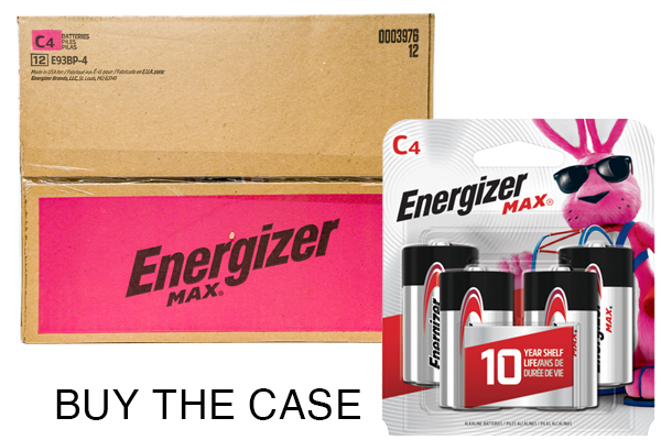 Case of C Energizer MAX E93BP-4 Alkaline Batteries (12 Cards of 4)
