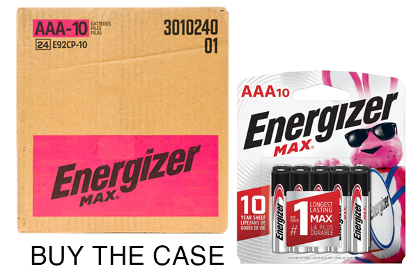 Case of AAA Energizer MAX E92BP10 Alkaline Batteries (24 Cards of 10)