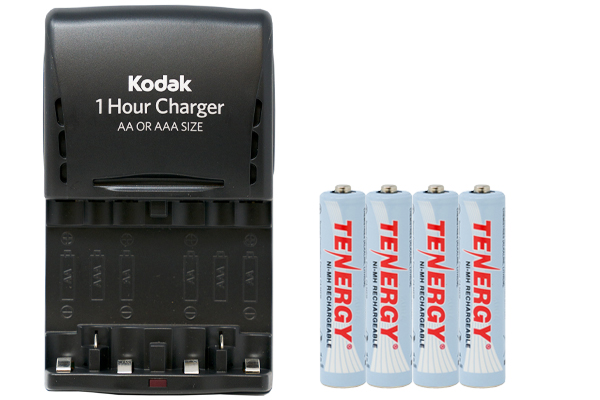 Kodak AA / AAA Smart Charger + 4 AAA Tenergy NiMH Rechargeable Batteries (1000 mAh)	