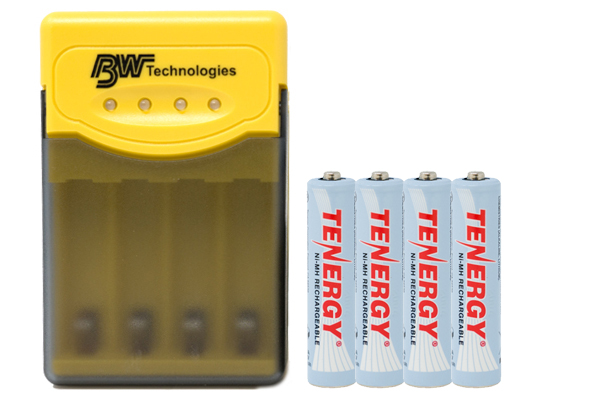 Quest Q2 Smart Charger + 4 AAA Tenergy NiMH Rechargeable Batteries (1000 mAh)	