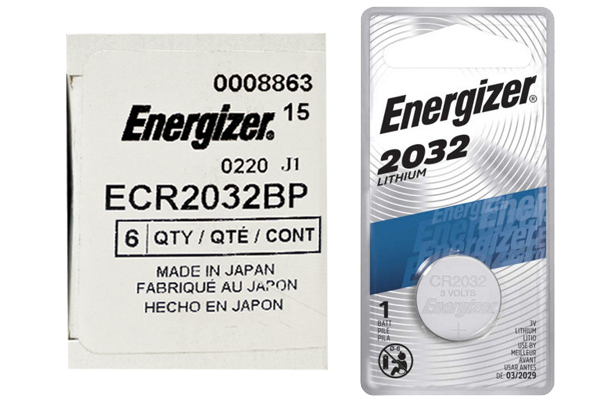 6 x CR2032 Energizer 3 Volt Lithium Coin Cell Batteries (On a Card)