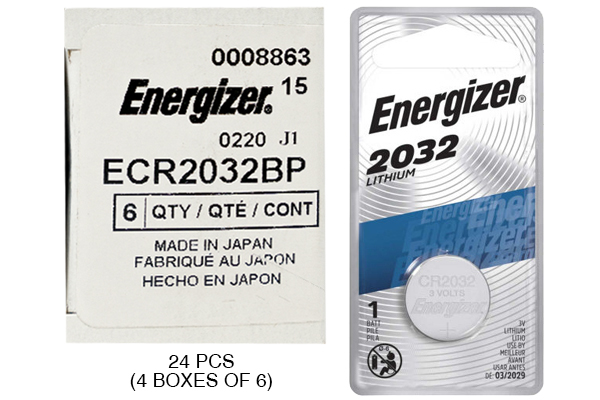 24 x CR2032 Energizer 3 Volt Lithium Coin Cell Batteries (On a Card)