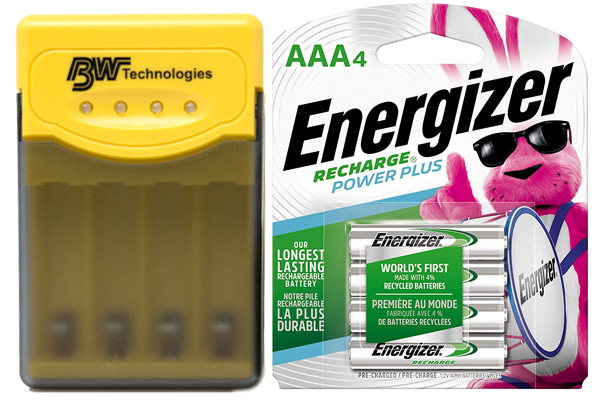 Quest Q2 Smart Charger + 4 AAA NiMH Energizer 800 mAh Batteries (Low Discharge)