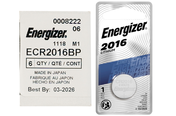 6 x CR2016 Energizer 3 Volt Lithium Coin Cell Batteries (On a Card)