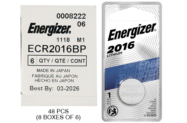 48 x CR2016 Energizer 3 Volt Lithium Coin Cell Batteries (On a Card)