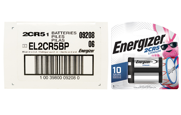 6 x Energizer 2CR5 6 Volt Lithium Batteries (EL2CR5)