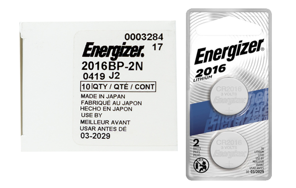20 x CR2016 Energizer 3 Volt Lithium Coin Cell Batteries (10 cards of 2)