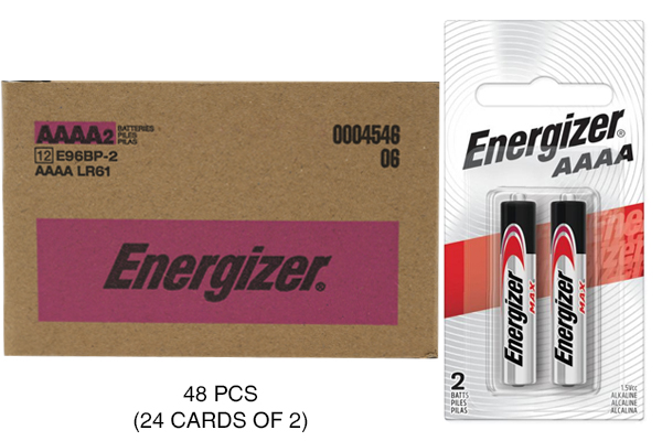 48 x AAAA Energizer Alkaline Battery (E96) (24 Cards of 2)