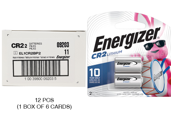 12 x Energizer CR2 3 Volt Lithium Batteries (6 Cards of 2)