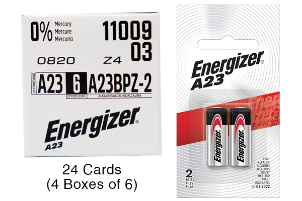 48 x Energizer A23 12 Volt Alkaline Batteries (24 Cards of 2)