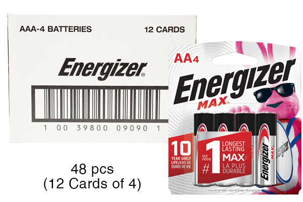 48 x AAA Energizer MAX E92BP-4 Alkaline Batteries (12 Cards of 4)