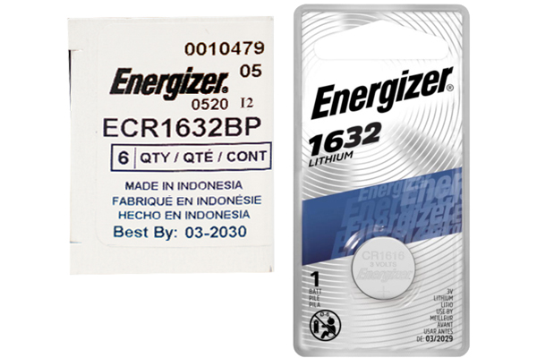 6 x CR1632 Energizer 3 Volt Lithium Coin Cell Battery (On Card)