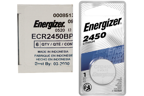 6 x CR2450 Energizer 3 Volt Lithium Coin Cell Batteries (On a Card)