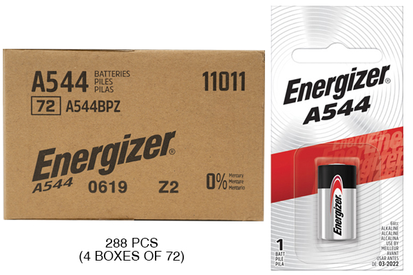288 x A544 Energizer 6 Volt Alkaline Batteries (4lr44)