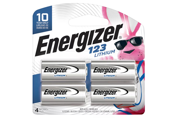4 x Energizer CR123A 3 Volt Lithium Batteries (CR17345)