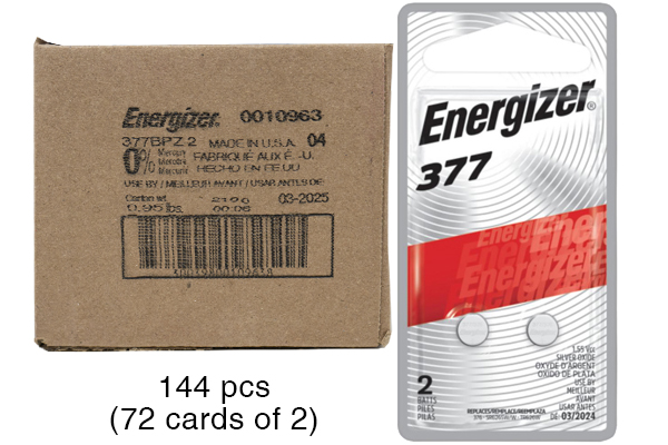 144 x 377 /  SR626SW Energizer Silver Oxide Button Batteries (72 Cards of 2)