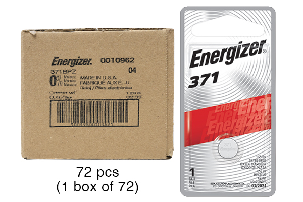 72 x 371 / SR920SW Energizer Silver Oxide Button Batteries (On a Card)