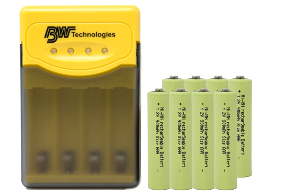 Quest Q2 Smart Charger + 8 AAA NiMH Batteries (900 mAh)