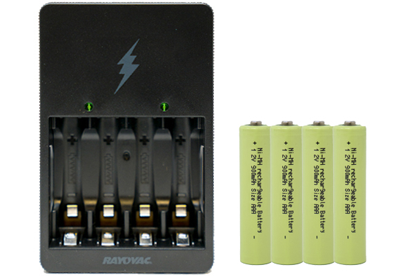 Rayovac AA / AAA Compact Charger + 4 AAA NiMH Batteries (900 mAh)