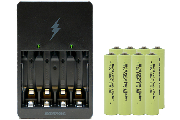Rayovac AA / AAA Compact Charger + 8 AAA NiMH Batteries (900 mAh)