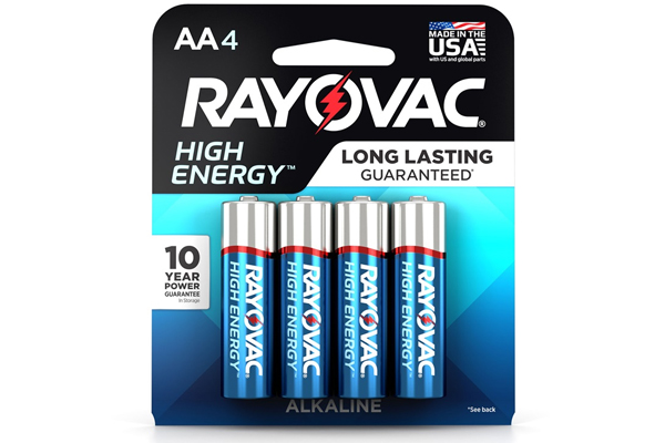 4 x AA Rayovac High Energy Batteries (Carded)